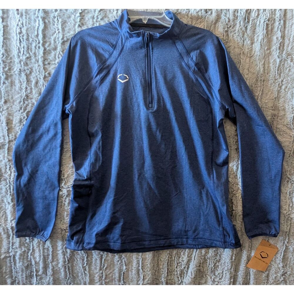 Evoshield Men's Lightweight 1/4 Zip Size XL Blue Moisture Wicking 4 Way Stretch